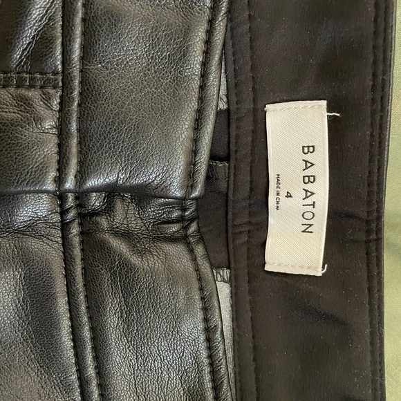 Babaton Vegan Leather Long Wide-Leg Short in Black - Picture 6 of 7